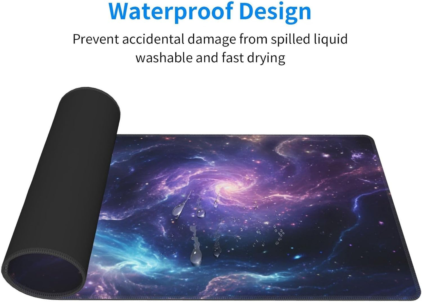 Gaming Mouse Pad Desk Pad,Extended Big Mouse Pad,31.5x11.8 Inch Long Computer Keyboard Mouse Mat Mousepad with 3mm Non-Slip Base and Stitched Edge for Gaming and Office… (Nebula)