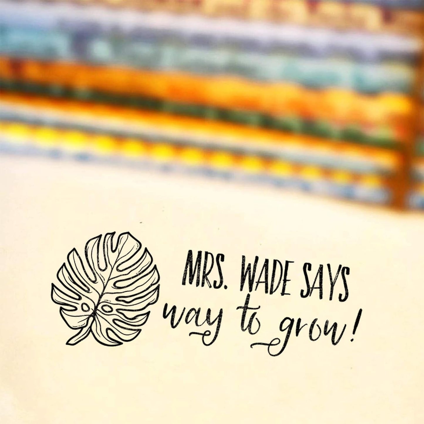 Custom Self-Inking Teacher Stamps | 49 Designs | Fun Phrases | Grading Made Easy | Classroom and Library Book Stamps (Way to Grow, Xtra Large)