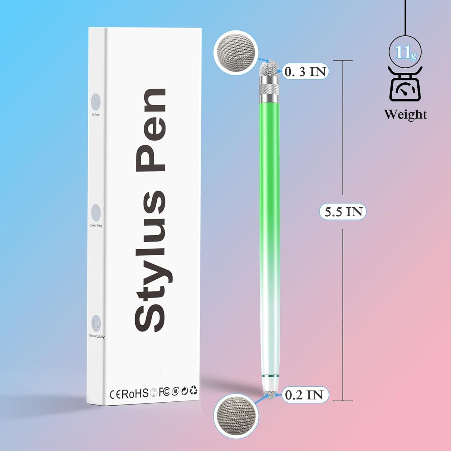 5PCS Stylus Pens for Touch Screens, Stylus Pen for iPhone/iPad/Tablet Android/Microsoft/Surface, Compatible with Touch Screens (Purple/Pink/Blue/Green/Yellow)