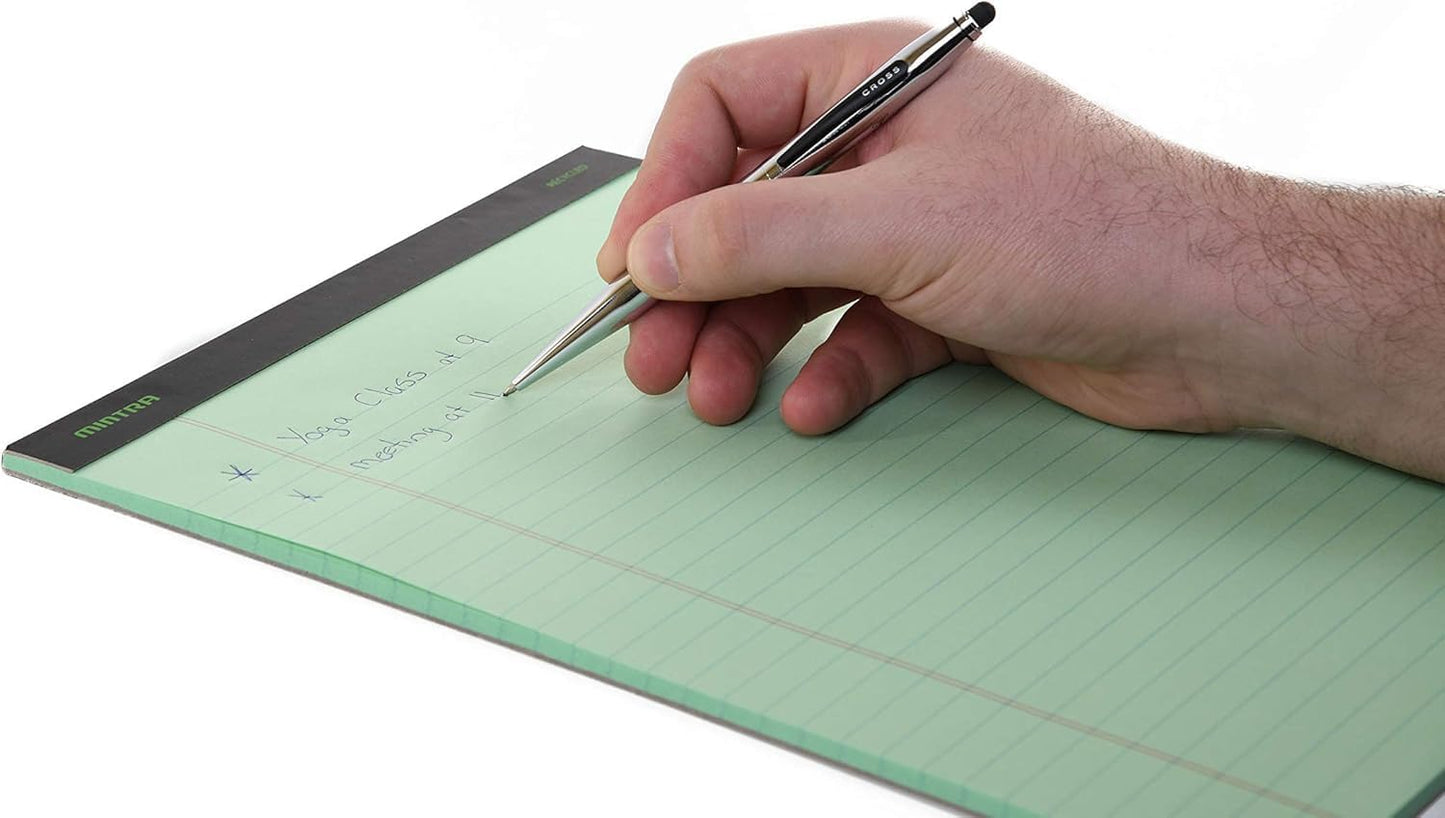 Mintra Office Legal Pads, ((Basic 6pk - (Pastel Version #3), 8.5in x 11in, Wide Ruled)) - Includes 2 Blue Writing Pads, 2 Pink Writing Pads and 2 Green Writing Pads