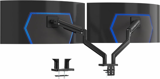 VIVO Heavy Duty Dual Ultra-Wide Monitor Tension Arm, Up to 45 inch Screens, Holds 44 lbs per Arm, Premium Desk Mount Monitor Stand for 2 Ultrawides, Black, STAND-V200V