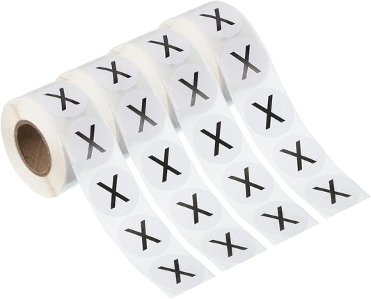 PATIKIL 1" Letter X Stickers, 4 Rolls Self-Adhesive Alphabet Round Circle Dots Labels for Organization Storage Inventory Boxes Scrapbook Craft 2000 Pcs Total