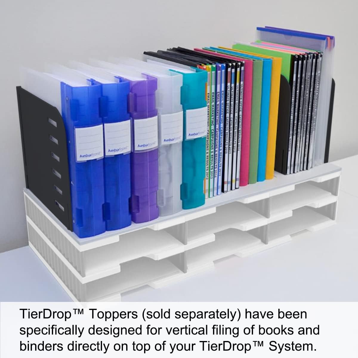 Ultimate Office Tierdrop Desktop Organizer. 6-Compartment High Capacity Mail, Classroom and Literature Sorter, Features Extra High Slots for Bulky Packages & Supplies. Add-On Tiers for Easy Expansion
