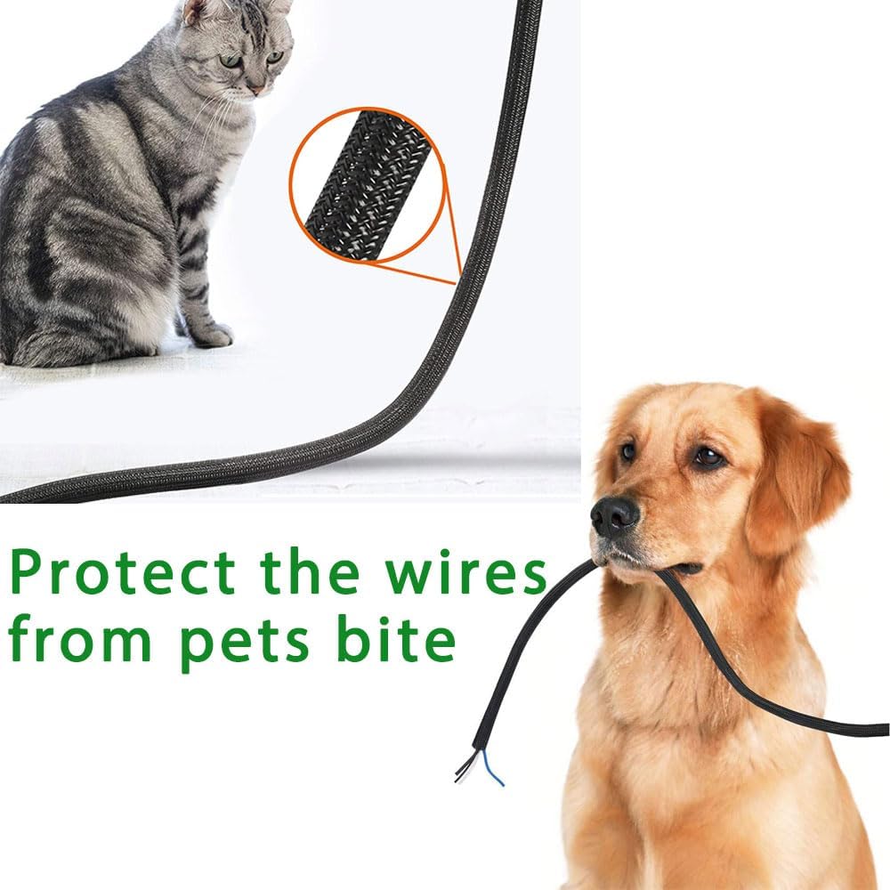 1/2" x100ft Cable Sleeve Organizer - Zippered Wire Cover for TV Computer Home Office, Flexible Cord Hider, Black