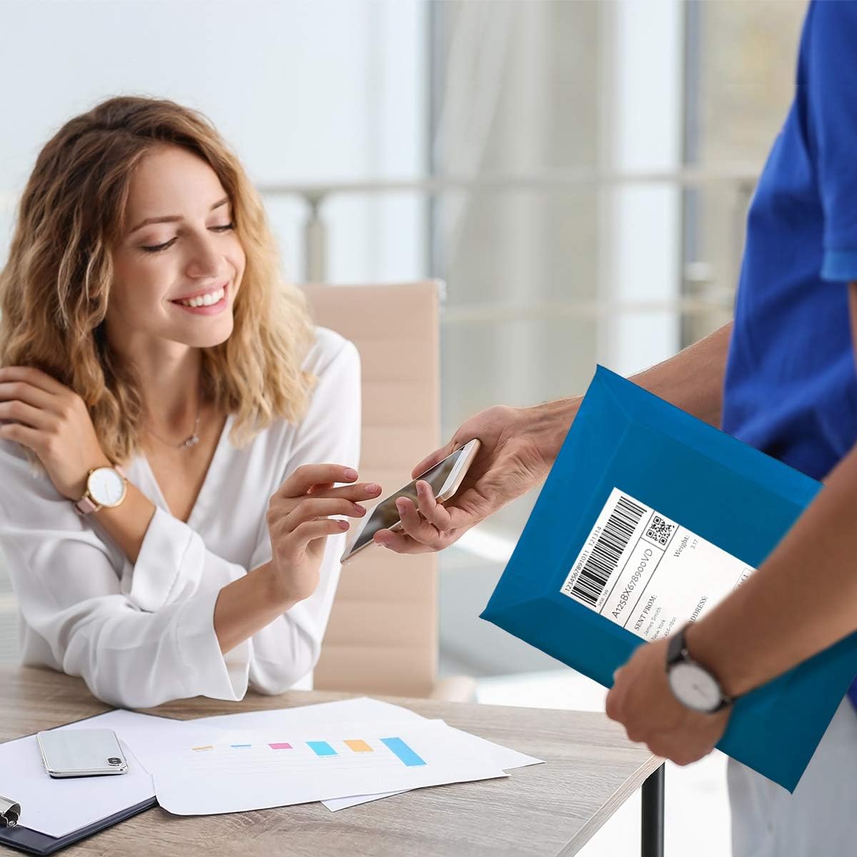 UCGOU Poly Mailers 14.5x19 Inch Navy Blue 200 Pack Large Shipping Bags #7 Strong Thick Mailing Envelopes Self Sealing Adhesive Waterproof and Tear Proof Boutique Packaging Postal for Clothing