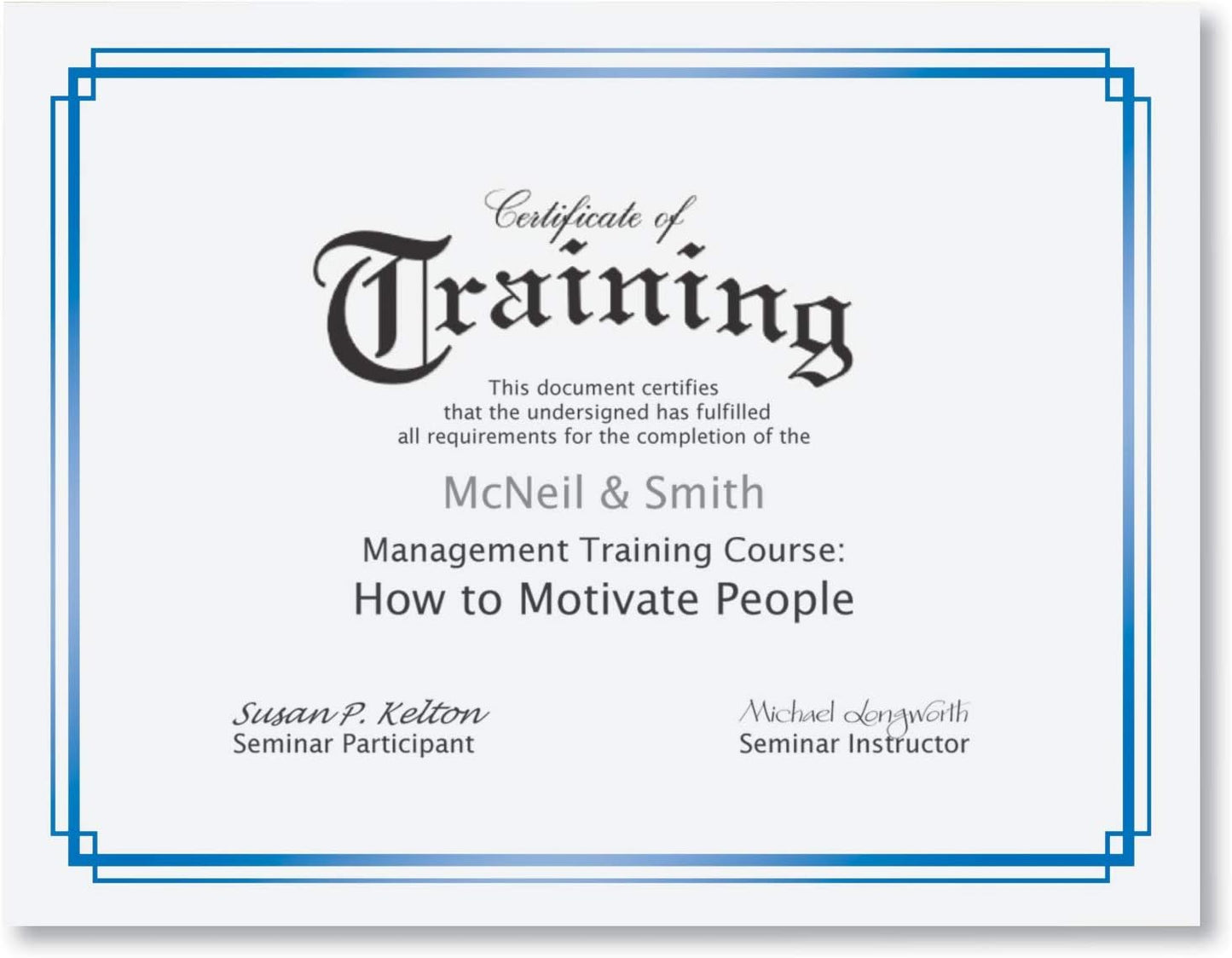 PaperDirect Foil Elegance Specialty Certificates, 50 Sheets of 38lb White Paper, 8½" x 11", Double Blue Foil Border, Perfect for Awards, Students, Employees, Volunteers, Course Completion, Diplomas