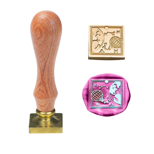 Wax Seal Stamp, ANBOSE Animal Sealing Wax Stamp with Removable Brass Head Wooden Handle, Moon Balloon Wax Sealing Stamp for Envelope Sealing Wax