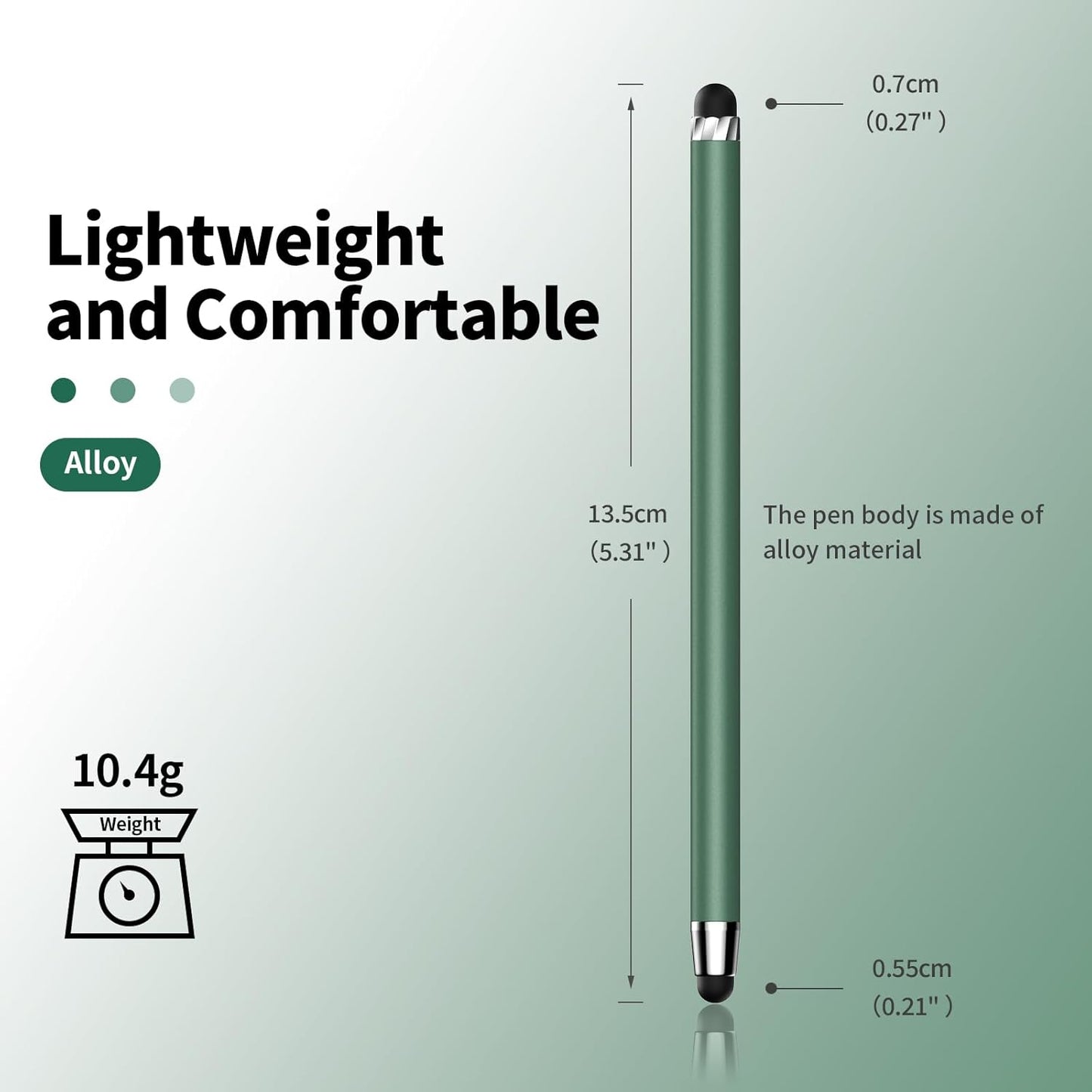 Stylus Pen for Touchscreen,5 PCS Stylus,2-in-1 Stylus Pen for iPad, High Sensitivity Precision Suitable for Touch Screens of iPhone/ipad/Android Tablet(Black/White/Gray/Gold/Dark Green)