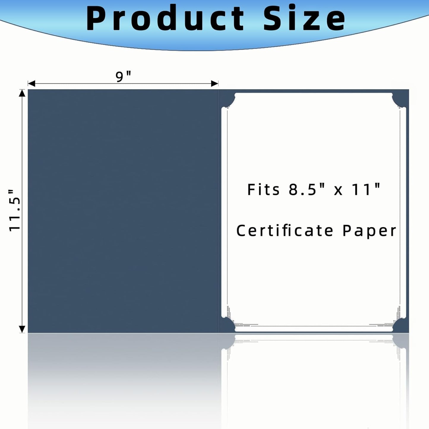 50 Packs Certificate Holders, Navy Blue Diploma Holders, 350gsm, Certificate Covers with Gold Foil Border for Letter Size 8.5 x 11 Certificates, Cardstock, Award, Graduation, Document Papers