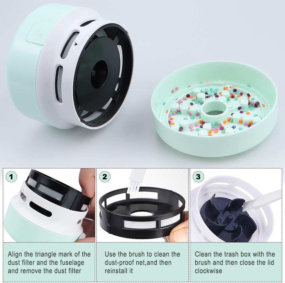 BLOCE Diamond Accessories Tools, Diamond Tools for Diamonds, Desk Accessories Vacuum Cleaner Mini, Green Hand-Held Vacuum Cleaner