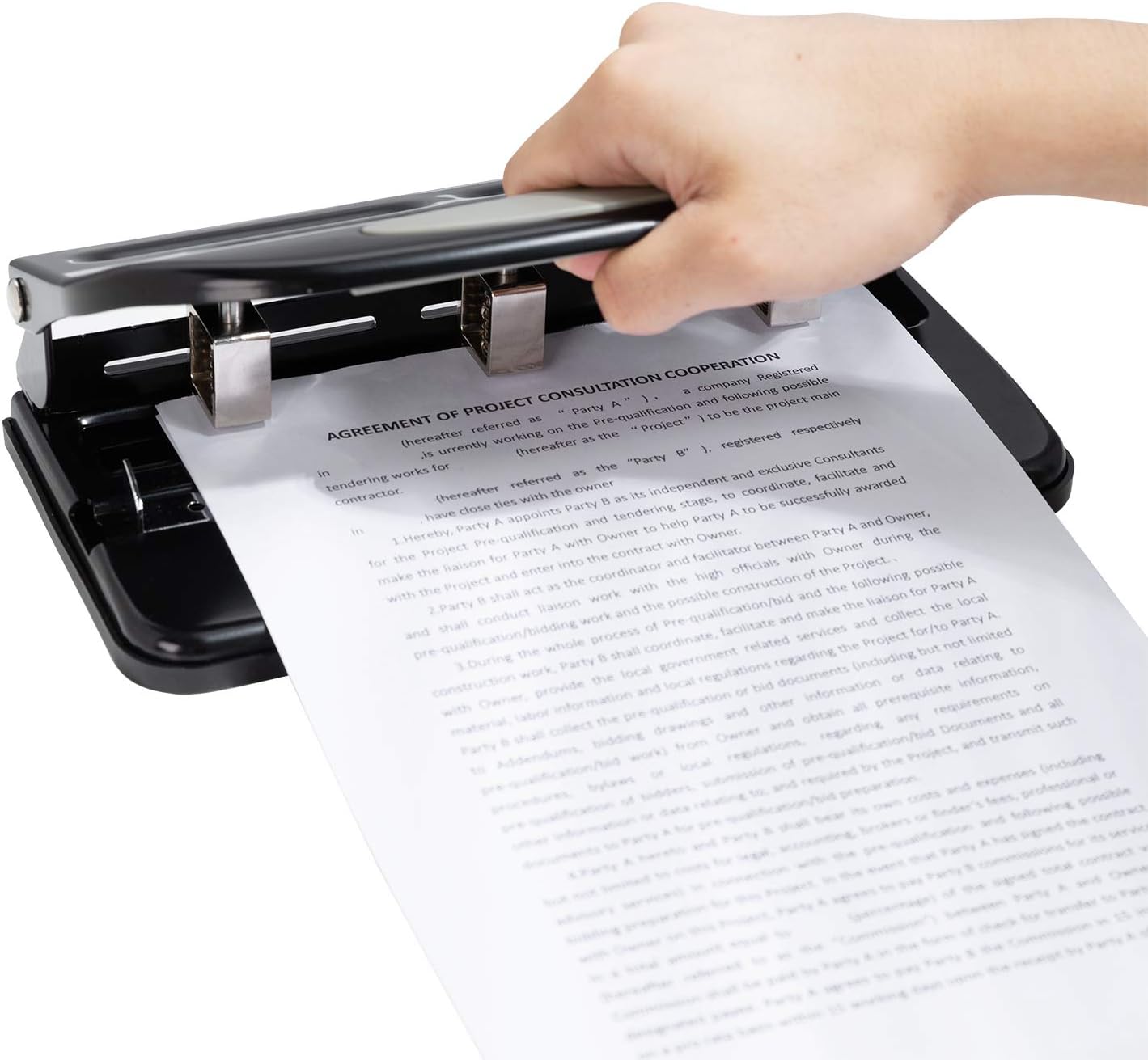 Amazon Basics 3-Hole Punch, 30 Sheet Capacity, Pack of 6, Black