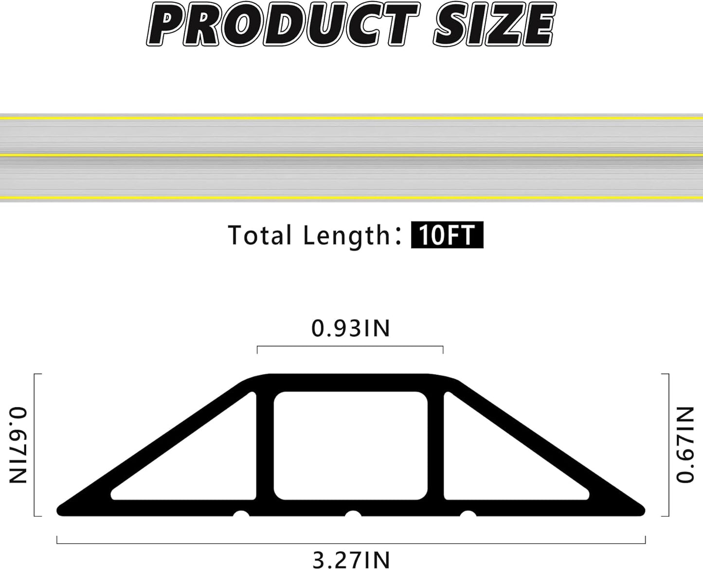 Papillon Cable Protector 3-Channel Heavy Duty Cord Cover - Floor Wire Concealer Easy to Unroll for Home Office Warehouse (10Ft, Grey)