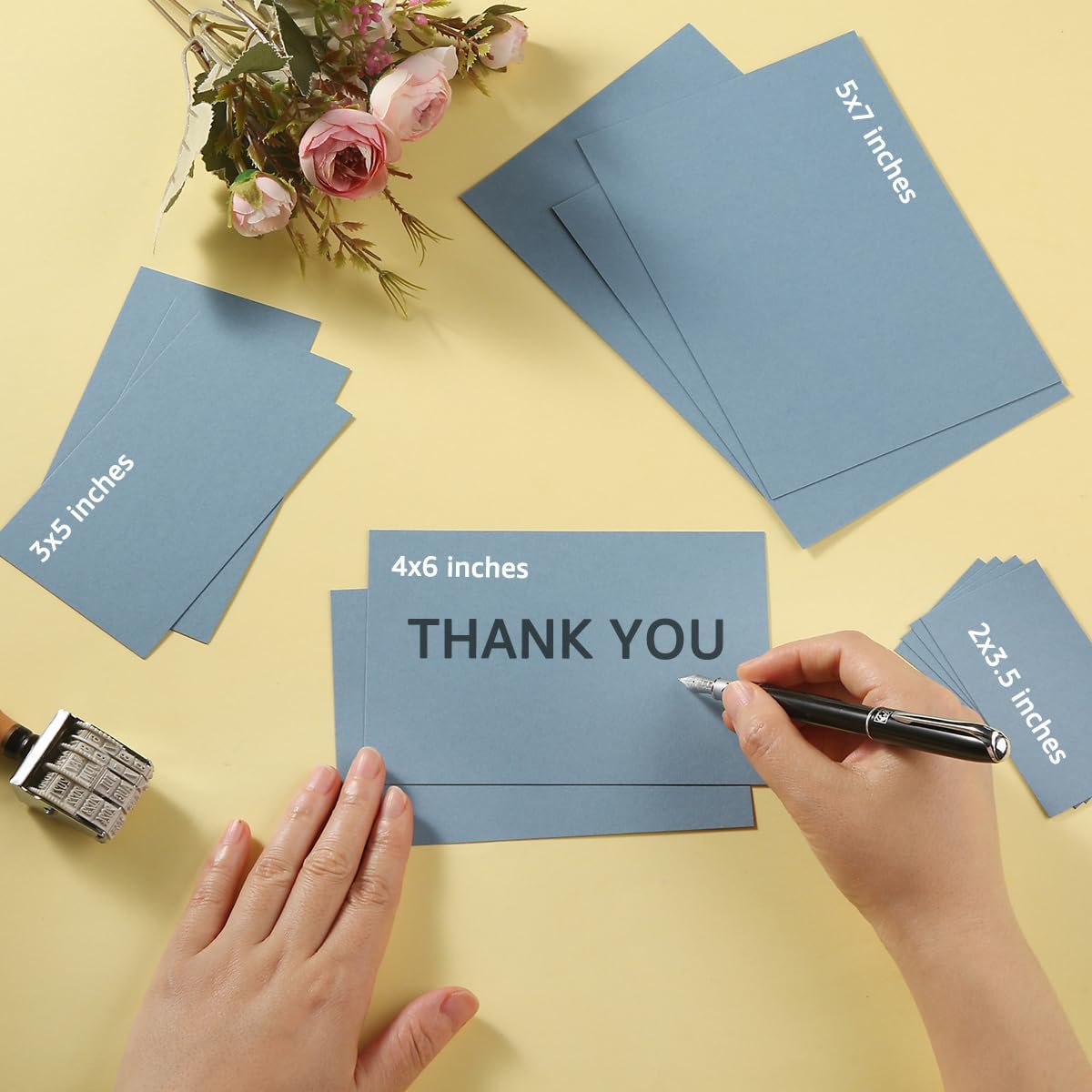 50 Sheets Blank Cardstock Paper 250 GSM Thick Heavy Cards Stock for DIY Art Projects, Card Making, Postcards, Greeting Cards, Birthday Party, Wedding Invitations (Dusty-Blue, 5x7 inches)