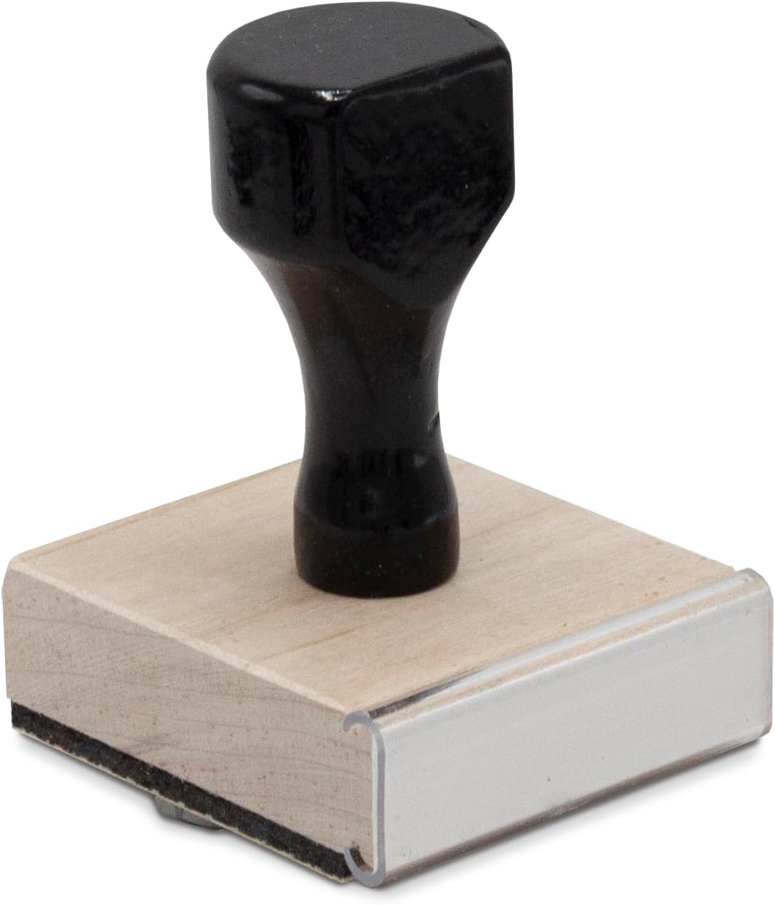 Infusion Custom Text Traditional Wood Stamp with Plastic Handle, 2" x 2"