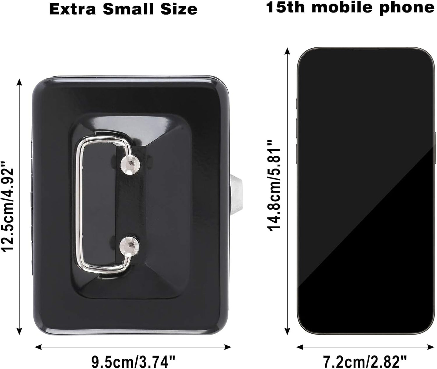 xydled Locking Steel Mini Cash Box with Removable Coin Tray and Key Lock for Kids,4.92" x 3.74" x 2.36",Black