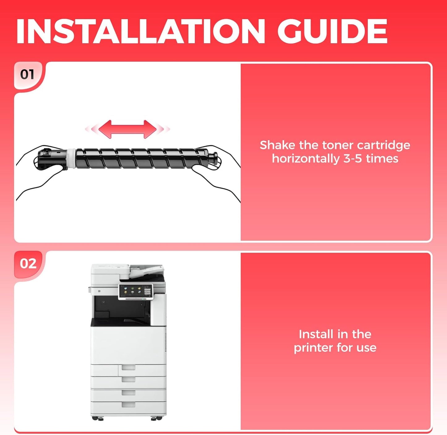 GPR-66 GPR66 Toner Compatible for Canon GPR-66 Toner Cartridge Set 4-Pack High Yield 5753C003AA 5754C003AA 5755C003AA 5756C003AA for Canon Color imageRUNNER ADVANCE DX C3926i C3930i C3935i Printer Ink