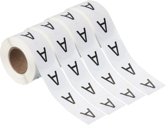 PATIKIL 1" Letter A Stickers, 4 Rolls Self-Adhesive Alphabet Round Circle Dots Labels for Organization Storage Inventory Boxes Scrapbook Craft 2000 Pcs Total