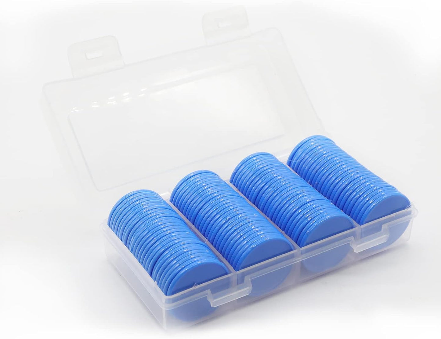 Set of 100 Opaque Plastic Learning Counters Mini Poker Chips Game Tokens with Storage Box (RoyalBlue, 1.58 Inch)