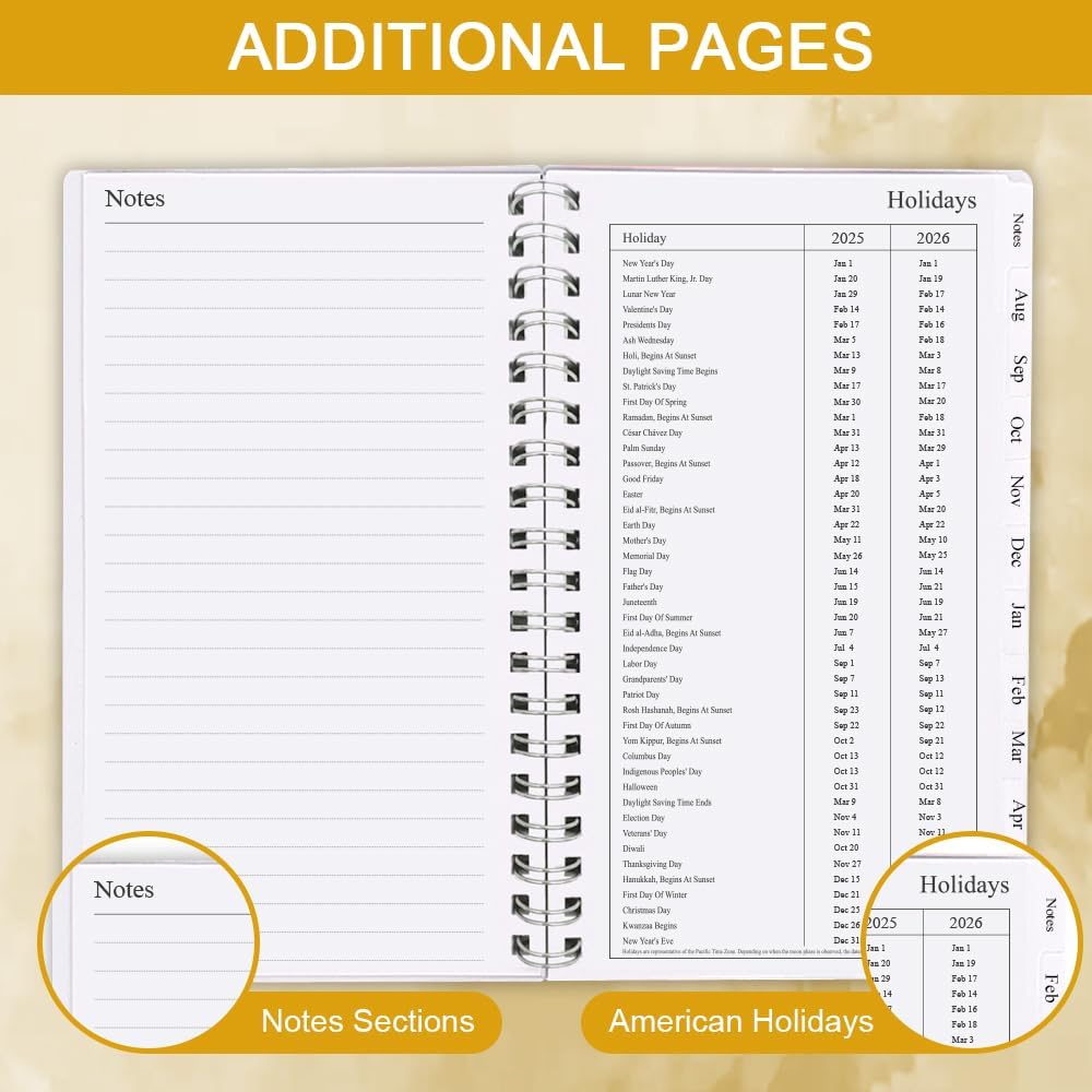 Pocket Planner 2025-2026, A6 Weekly Planner with Monthly Tabs, Run Jul 2025-Jun 2026, Elastic Closure, Twin-Wire Binding, Easy to Organize Your Daily Life, 3.75 x 6.75 In, 2025-2026 Pocket Planners