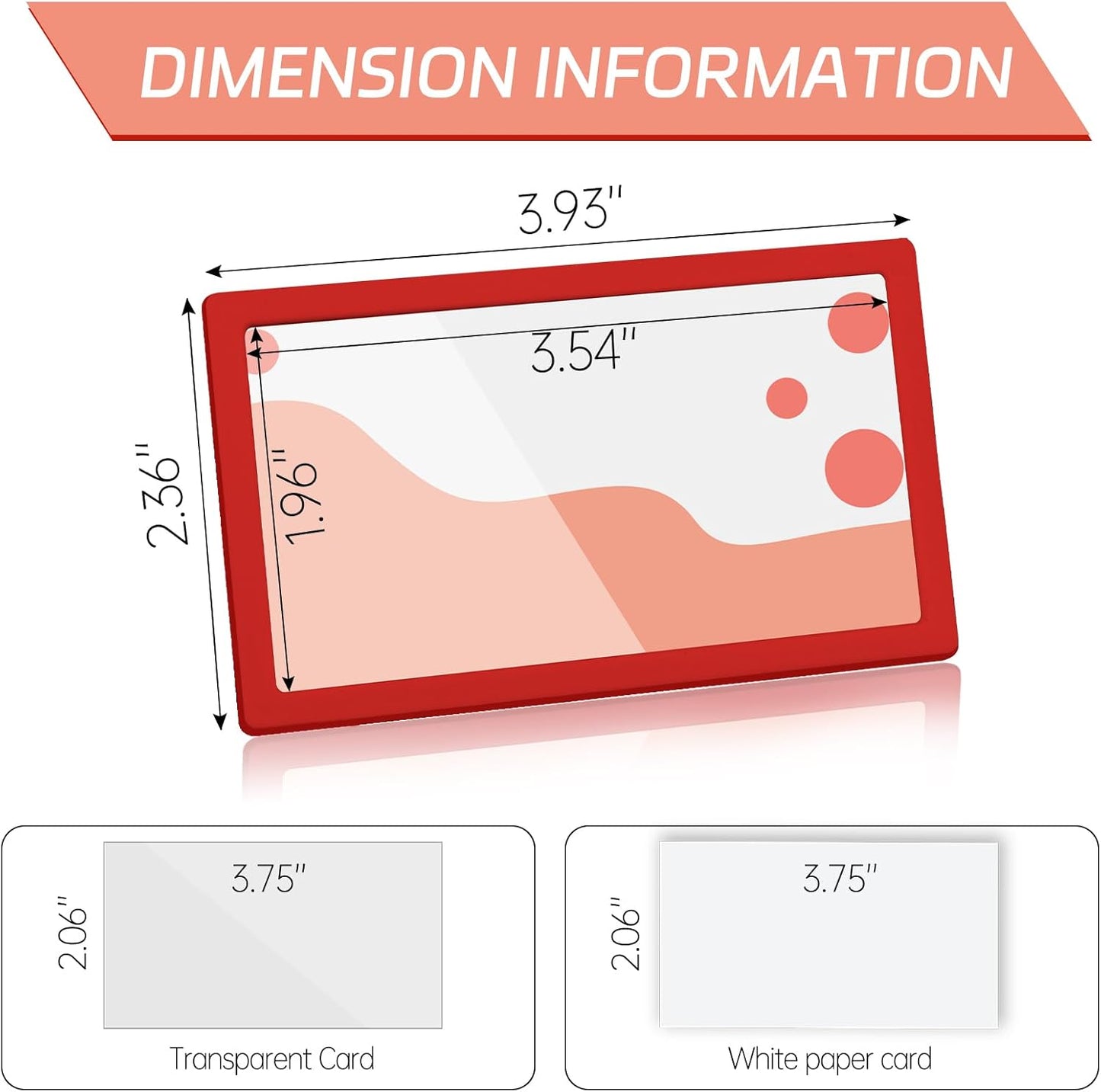 20Pcs Magnetic Plastic Label Holder 2x4 inch for Supermarket Store Price Tag, Metal Shelf File Storage Cabinet Drawer Label Tag Resuable with 8 Color Chalk Makers, 20Pcs White Paper (Red)