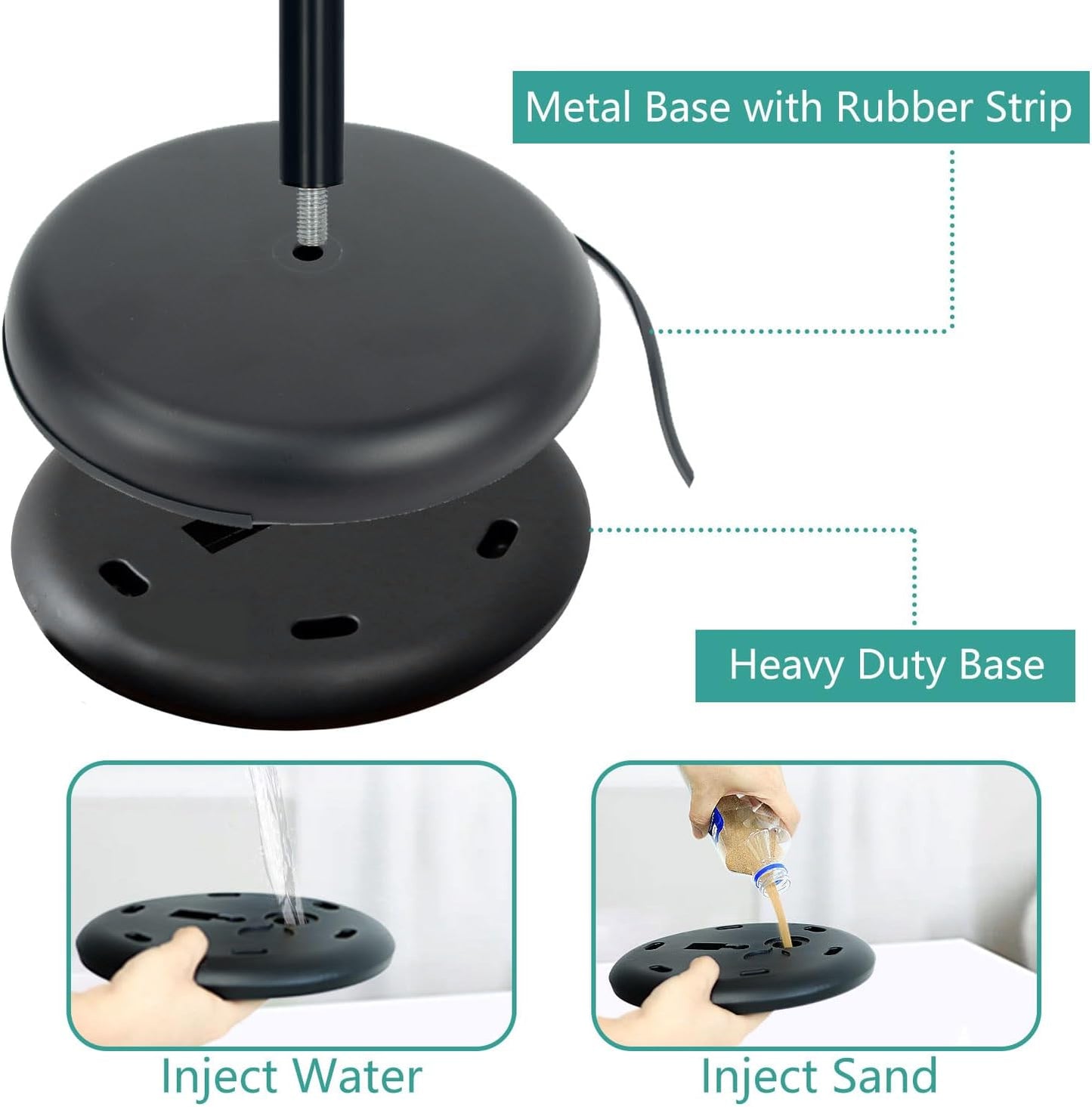 Adjustable Sign Holder Stand for Display, Pedestal Floor Poster Stand Sign Holder 8.5x11 inch, Snap Frame for Vertical and Horizontal View, Standing Sign Holder for Business Mall, Black