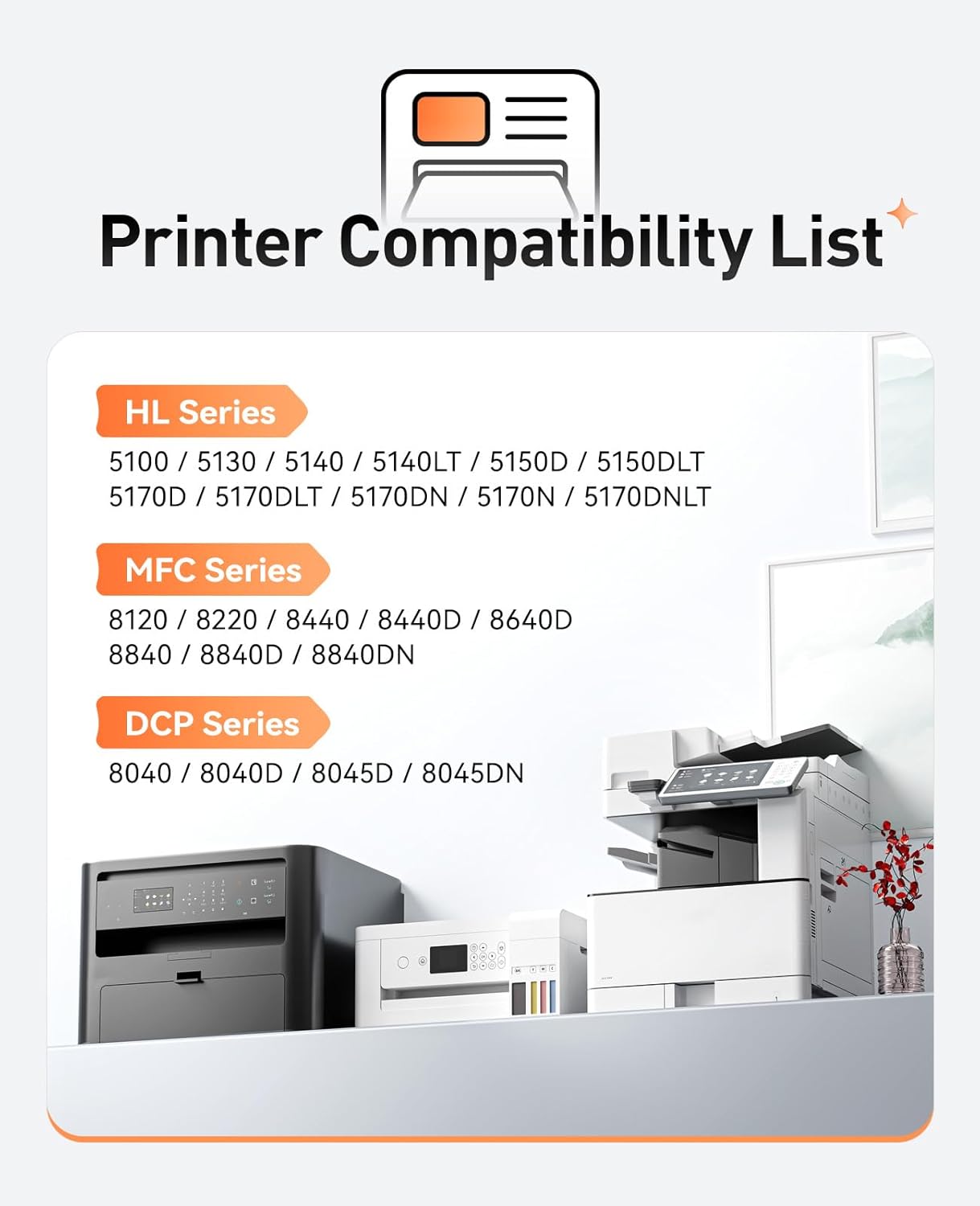 TN570 Toner Cartridge Black 2-Pack High Yield Replacement for Brother TN-570 TN540 Compatible with Brother HL-5100 HL-5140 HL-5150D 5170N MFC-8120 8220 8840 8840DN 8640D DCP-8040 8045D Laser Printer