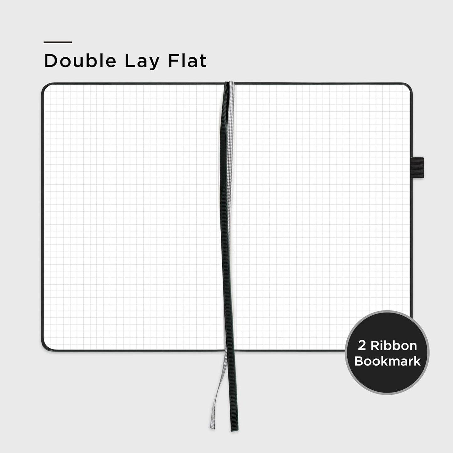 &And Per Se Graph Journal Notebook, 160 Pages, 5.7 x 8 inches College Ruled Thick Paper Notebook Journals for Writing, Grid Hardcover Notebook(1 Pack, black)