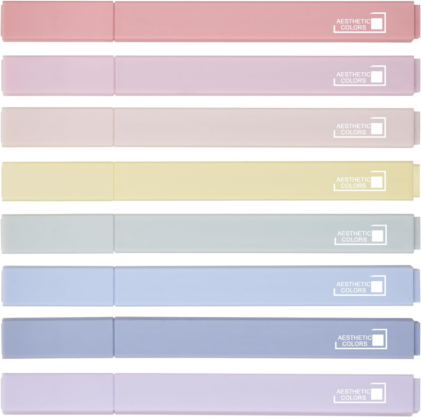 8 Colors Aesthetic Highlighters, 4mm Line Width, Assorted Colors With Soft Chisel Tip, No Bleed Bible, Great for School, Nice to Eyes, Pastel