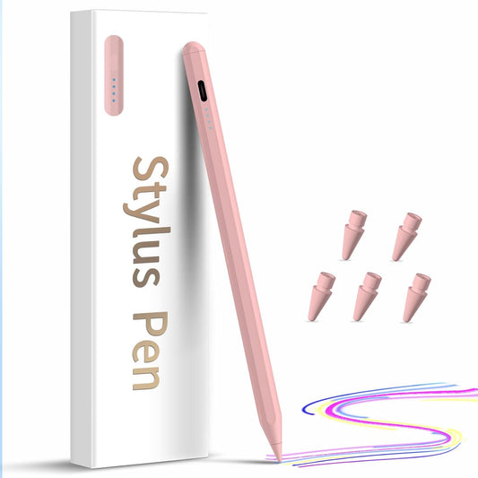 Stylus Pen for iPad,(2018-2025) Fast Charge with Tilt Sensitivity & Palm Rejection iPad Pro 11"/12.9", iPad mini 5/6, iPad Air 3/4/5, 6/7/8/9/10 (PK)
