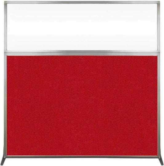 Versare Hush Screen Portable Room Divider | Workstation Wall Divider | Freestanding Privacy Hush Panels | Clear Windows | Fabric Office Divider Screen | Great for Room Separation