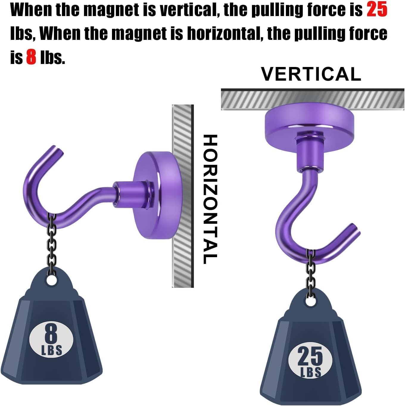 DIYMAG Magnetic Hooks, 30Lbs Strong Heavy Duty Cruise Magnet S-Hook for Classroom, Fridge, Hanging, Cabins, Grill, Kitchen, Garage, Workplace and Office Etc, (20 Pack-Purple)