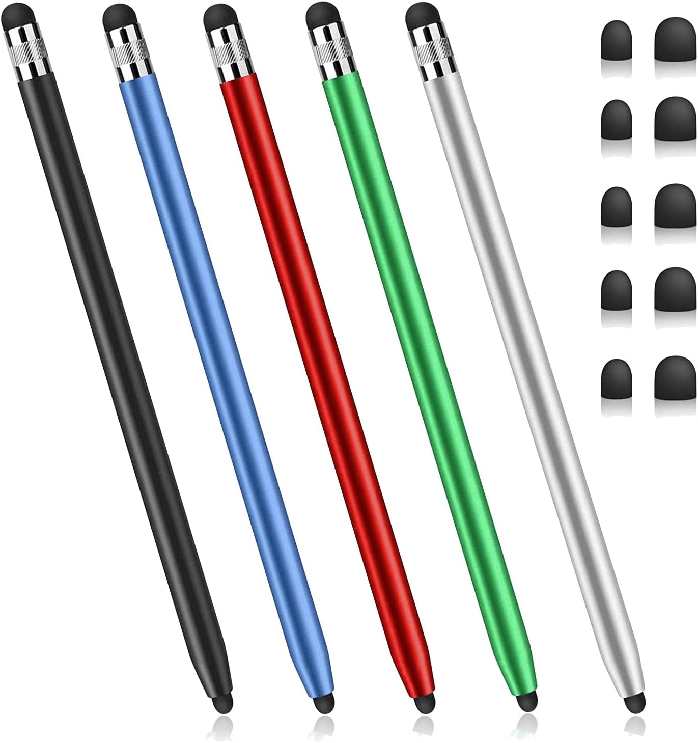Stylus Pens for Touch Screens, 5 Pack Stylus Pen for iPad iPhone Android Chromebook Tablets and More Capacitive Touchscreen Devices High Sensitivity & Precision No Scratches Rubber Tips Stylist