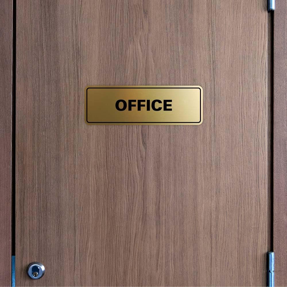 Signs ByLITA Standard Office Sign - Professional Business Signage - Easy to Install (Ivory/Dark Brown) - Small 2 Pack