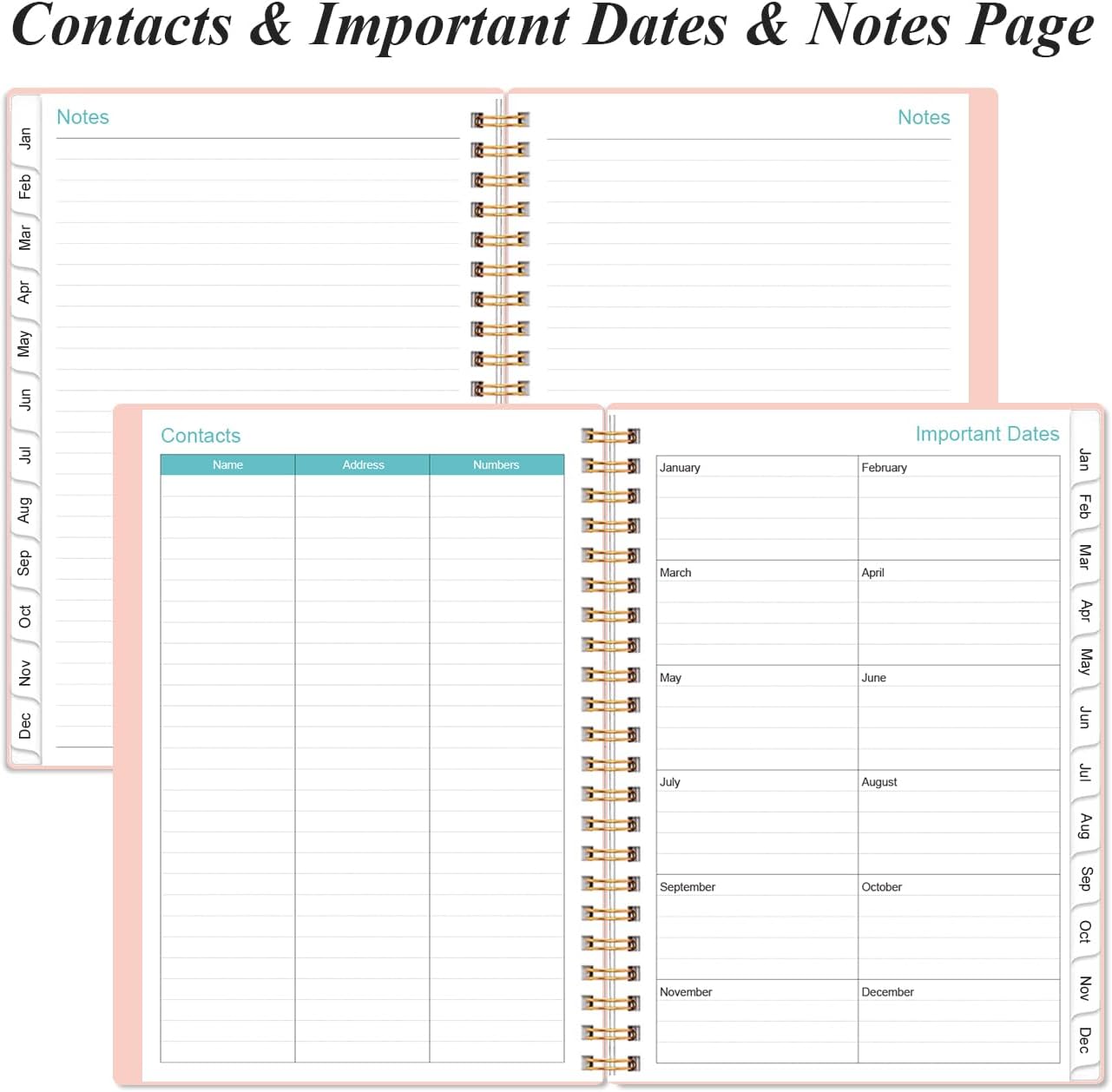 2026 Planner - Weekly and Monthly Calendar Planner from Jan 2026 - Dec 2026, Planner 2026 Spiral Bound with 12 Monthly Tabs, Inner Pocket, Perfect for School Office Supplies, 6.4" x 8.5", Pink