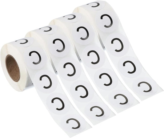 PATIKIL 1" Letter C Stickers, 4 Rolls Self-Adhesive Alphabet Round Circle Dots Labels for Organization Storage Inventory Boxes Scrapbook Craft 2000 Pcs Total