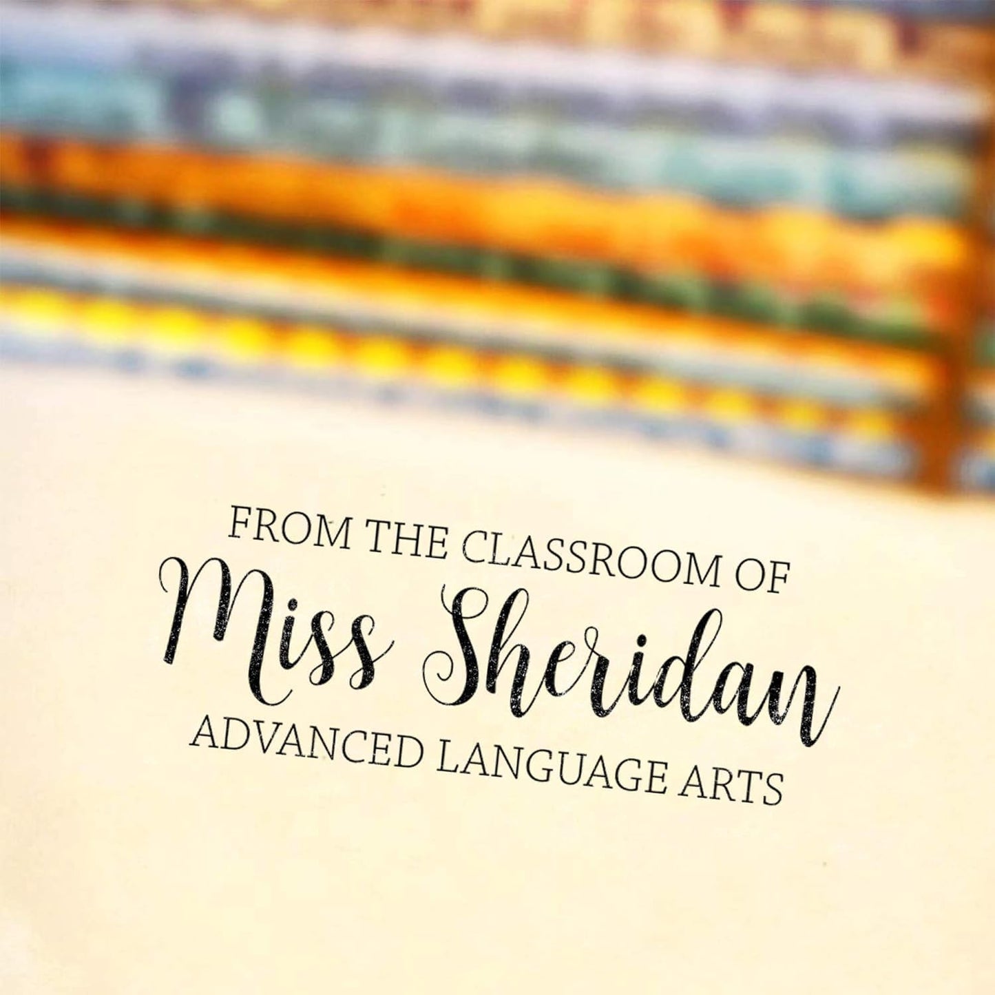 Custom Self-Inking Teacher Stamps | 49 Designs | Fun Phrases | Grading Made Easy | Classroom and Library Book Stamps (From The Classroom of Subject, Xtra Wide)