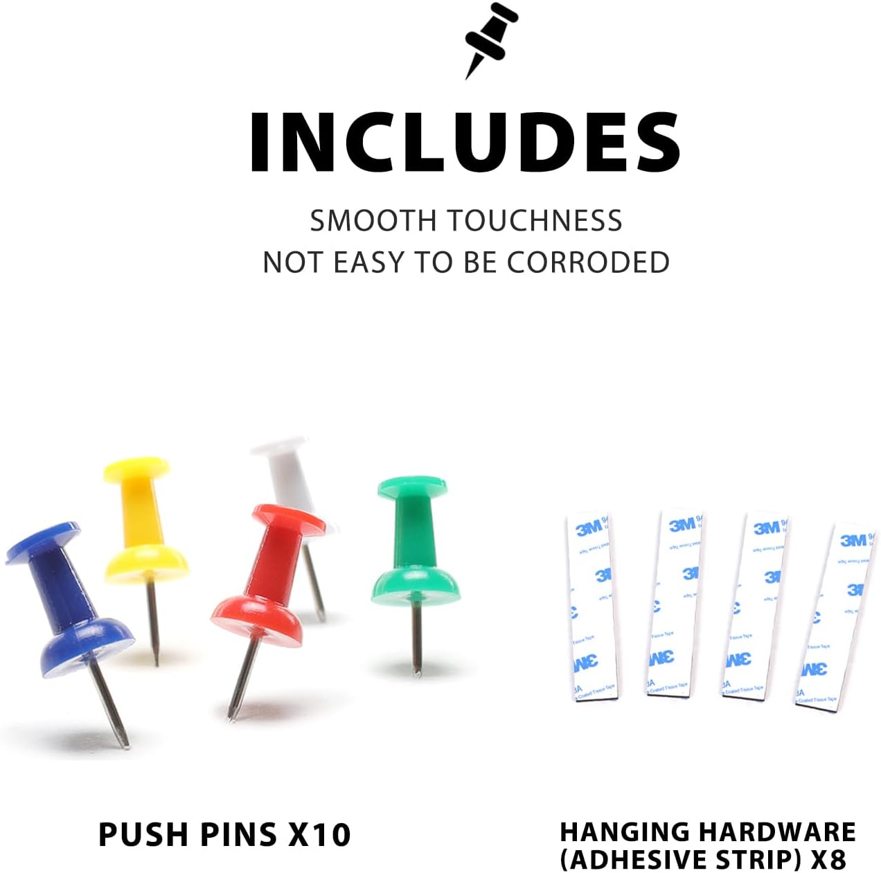 Corksidol Bulletin Bar Strip, Cork Board, Cork Strips, 48" x 1", Classroom, Office, Walls, Cubicle, Aluminum Frame,Include Pins and Adhesive Strip, 1 Pack, (Silver)