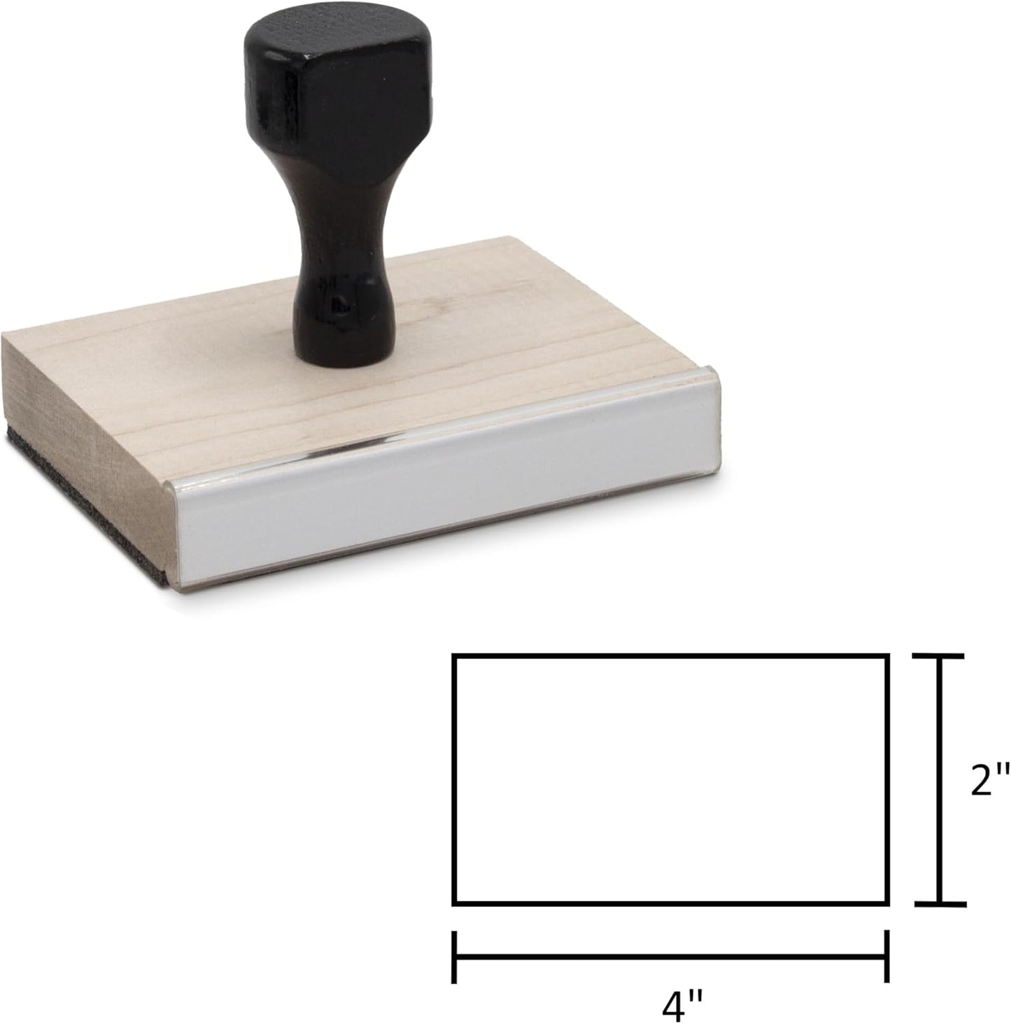 Infusion Custom Text Traditional Wood Stamp with Plastic Handle, 2" x 4"