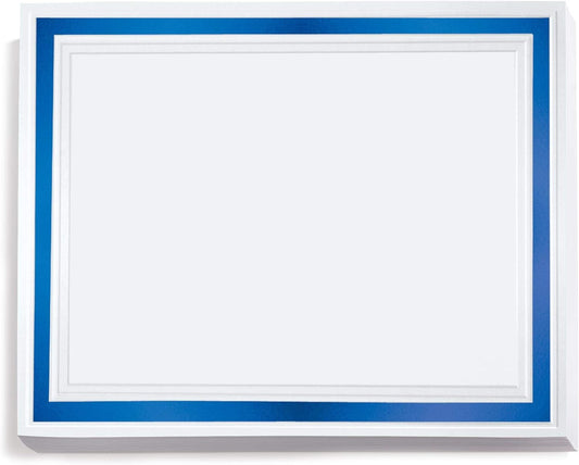PaperDirect Pristine Specialty Certificates, 50 Sheets of 38lb White Paper, 8½" x 11", Blue Bold Foil Border, Perfect for Awards, Students, Employees, Volunteers, Course Completion, Diplomas