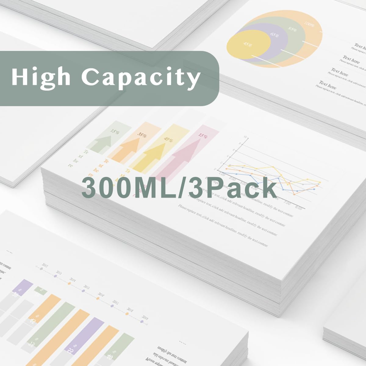 747 Ink Cartridge 300-ml (3-Pack, Chromatic Green/Chromatic Blue/Gray) for DesignJet Z6 & DesignJet Z9+ Printers Compatible Ink Replacement for HP 747 Ink Cartridge P2V84A P2V85A P2V86A