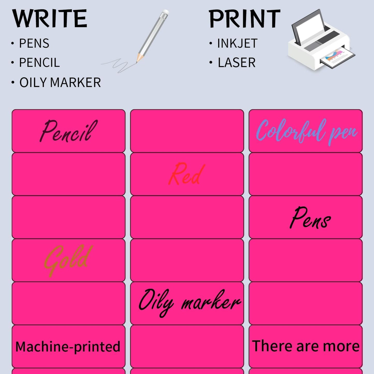 STARLIBOO 1" x 2-5/8" Address Labels- 600 Neon Color Fluorescent Stickers for Laser/Ink Jet Printer mailing Labels 8.5"×11"- Fluorescent Pink