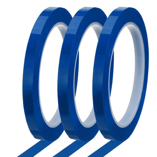 MECCANIXITY Whiteboard Tape 5/16" x 72 Yard Pinstripe Graphic Chart Line Grid Marking Tapes for Classroom Office Dry Erase Board Art, Blue, Pack of 3