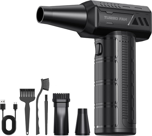 Compressed Air Duster,300000RPM Super Power Cordless Electric Air Duster,10000mAH Rechargeable Brushless Motor Blower,3-Gear Adjustable Turbo Fan Duster Blower for Computer,Car,Outdoor and House
