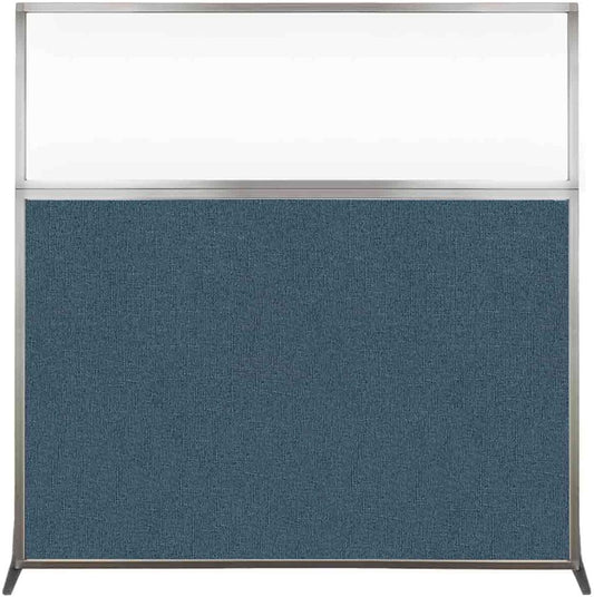 Versare Hush Screen Portable Room Divider | Workstation Wall Divider | Freestanding Privacy Hush Panels | Clear Windows | Fabric Office Divider Screen | Great for Room Separation