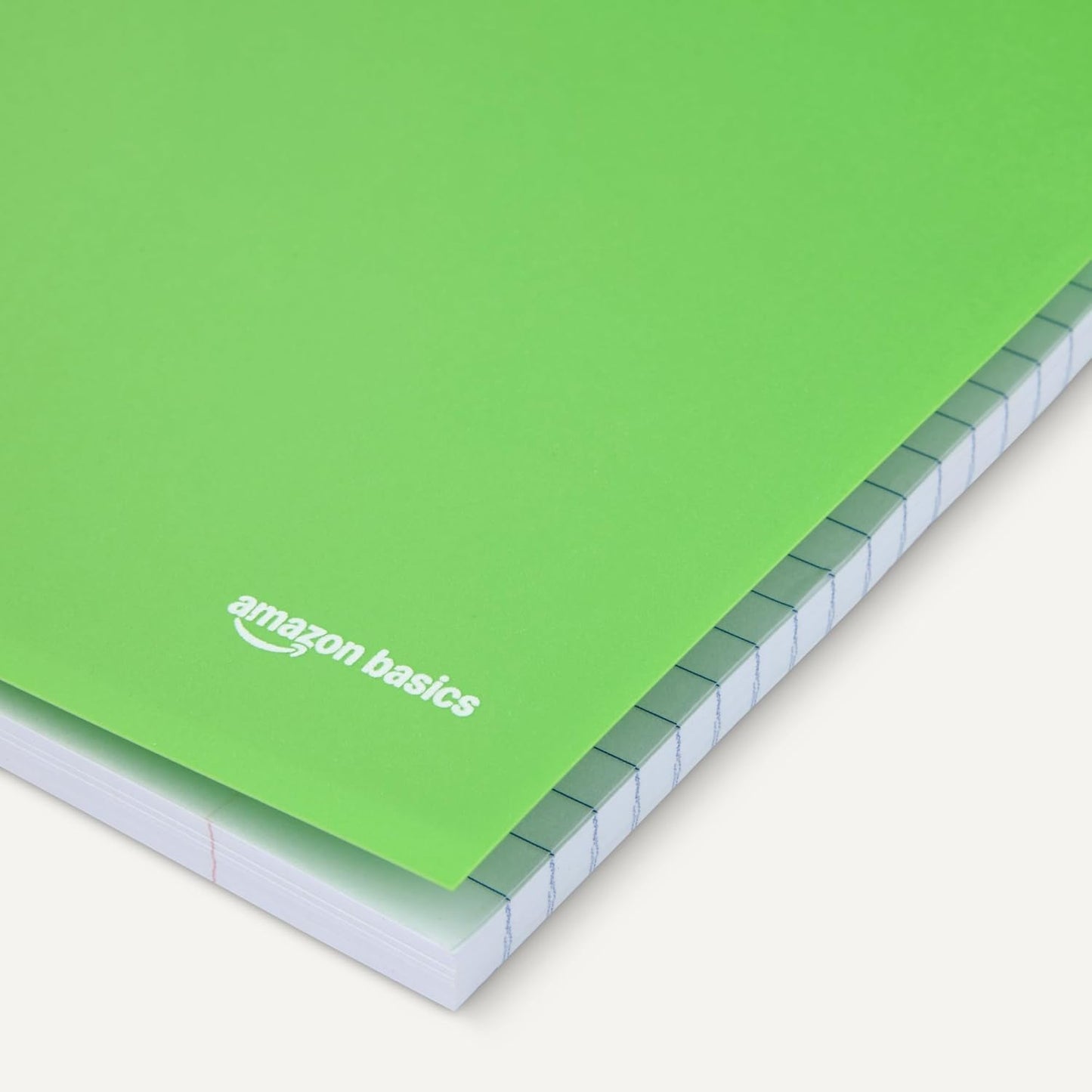 Amazon Basics College Ruled Spiral Notebook, Poly Cover, 100 Sheets, 11" x 9", Green, 1 pack