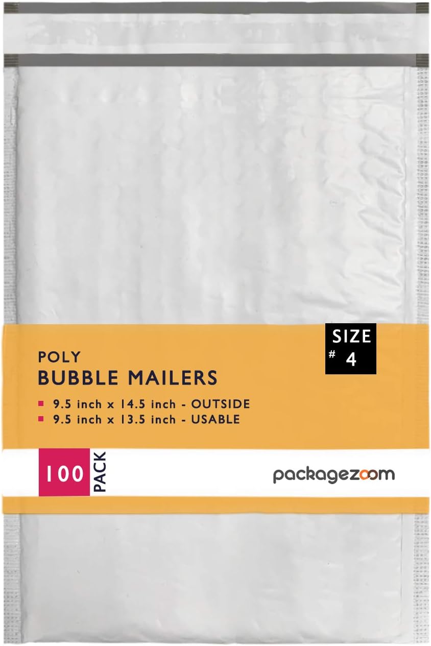 9.5x14.5 inches Poly Bubble Mailer Self Seal Shipping Envelopes 2.5 Mil 100 Pack