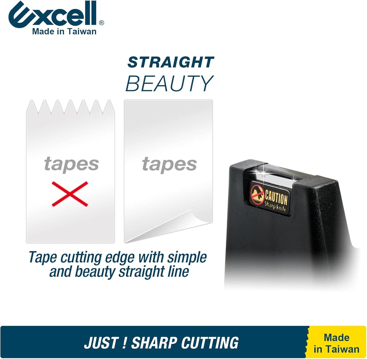 Excell Desk Tape Dispenser (1" core) with Non-Skid Base: Perfect for Office/School with Straight Tape cuts. Easy to use and Store with a Modern Design. Includes 3/4" Wide Tape Dispenser.