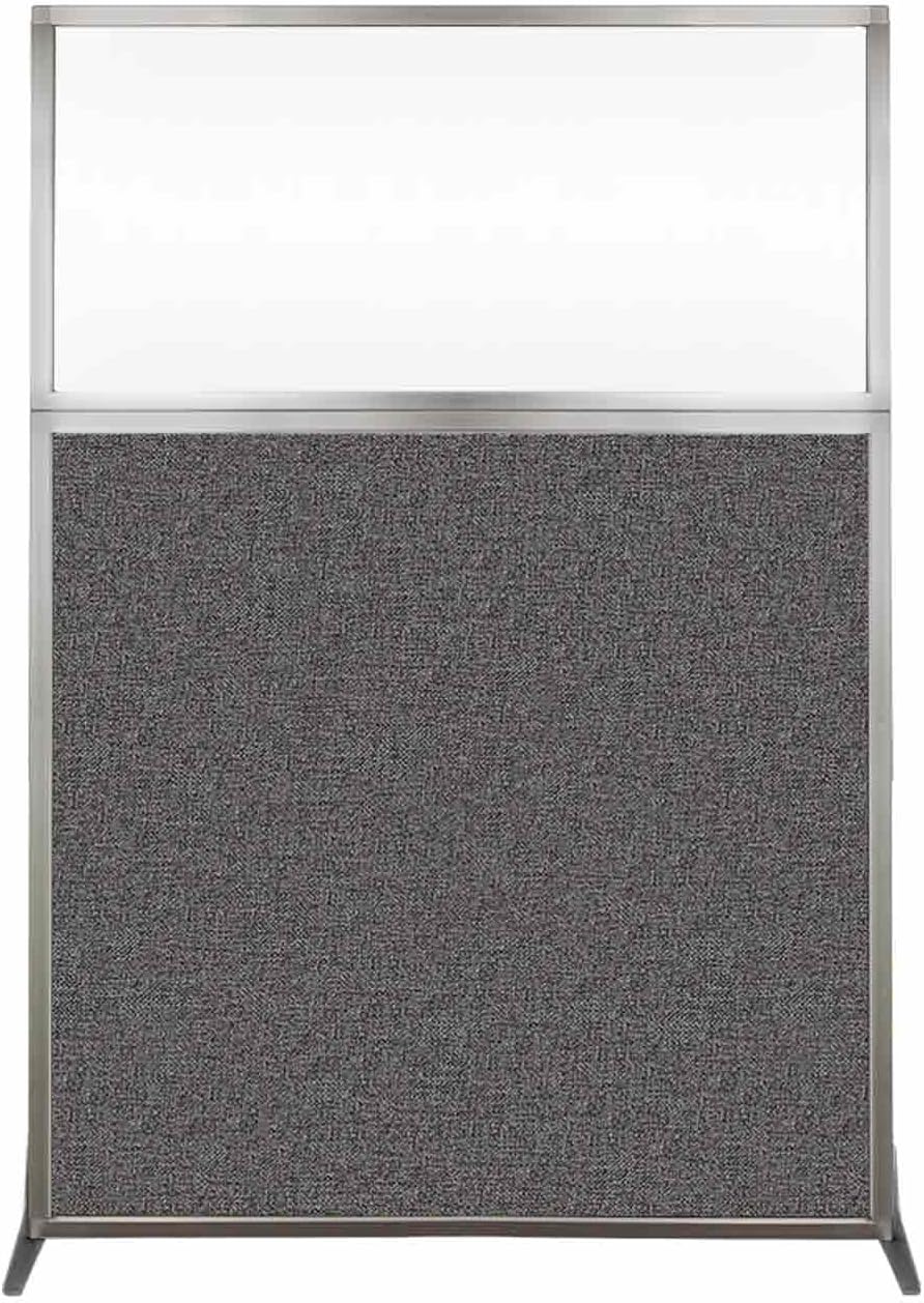 Versare Hush Screen Portable Room Divider | Workstation Wall Divider | Freestanding Privacy Hush Panels | Clear Windows | Fabric Office Divider Screen | Great for Room Separation
