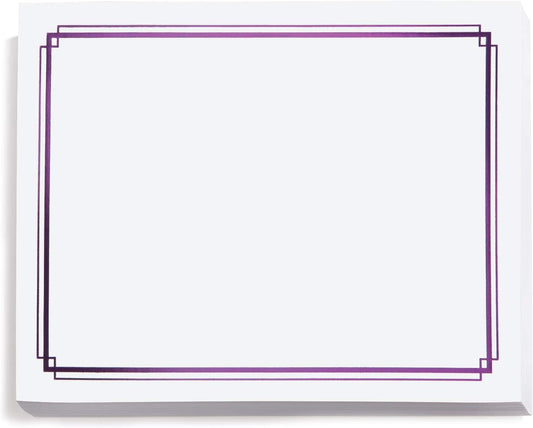 PaperDirect Foil Elegance Specialty Certificates, 50 Sheets of 38lb White Paper, 8½" x 11", Double Purple Foil Border, Perfect for Awards, Students, Employees, Volunteers, Course Completion, Diplomas