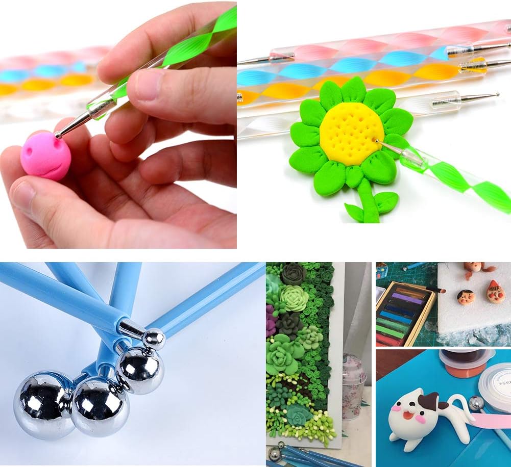 14 Pcs Dotting Tools Ball Styluses with Box, Dotting Tools Set Rock Painting, Pottery Clay Modeling Embossing Nail Art